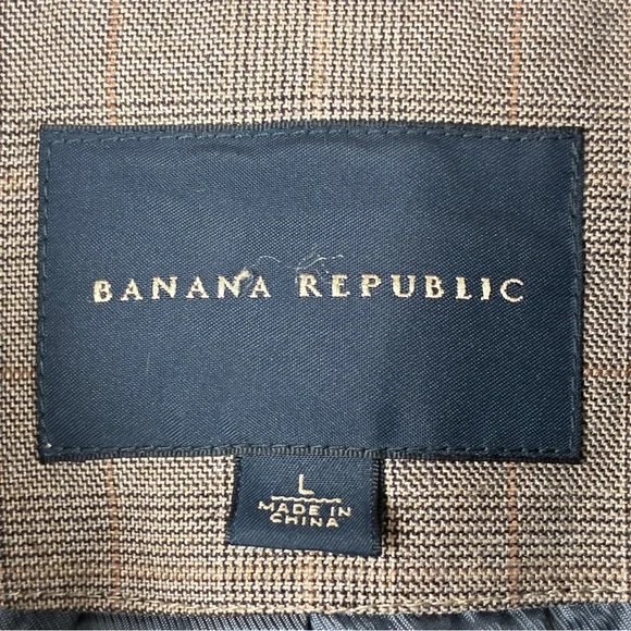 Banana Republic Mens Plaid Wool Blend Coat L Tailored Quiet Luxury Dark Academia - Picture 3 of 16